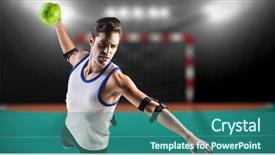  Presentation with confident - Colorful presentation theme enhanced with throwing a ball against handball backdrop and a ocean colored foreground