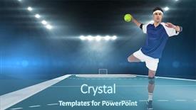  Presentation with handball - Cool new presentation theme with throwing a ball against handball backdrop and a teal colored foreground