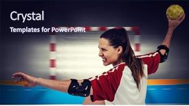  Presentation with handball - Slide deck consisting of throwing a ball against handball background and a wine colored foreground