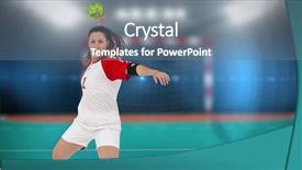  Presentation with handball - Audience pleasing slides consisting of throwing a ball against handball backdrop and a seafoam green colored foreground