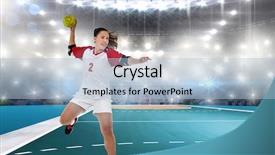  Presentation with handball - Audience pleasing slides consisting of throwing a ball against handball backdrop and a light blue colored foreground