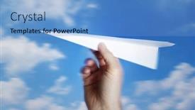  Presentation with blur - Slides featuring throwing-a-paper-plane-motion background and a light blue colored foreground