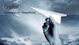  Presentation with plane - Audience pleasing presentation theme consisting of throwing a paper plane backdrop and a light blue colored foreground