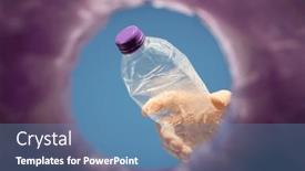  Presentation with recycle plastic - PPT layouts having throwing-a-plastic-bottle background and a teal colored foreground