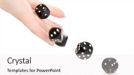  Presentation with black chalkboard vintage blackboard isolated - Slides having throwing black gambling dices isolated background and a  colored foreground