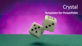  Presentation with probability - Amazing PPT theme having throwing dices on a green backdrop and a violet colored foreground