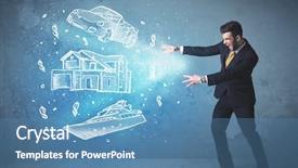  Presentation with rich - Slides consisting of throwing hand drawn car yacht background and a teal colored foreground