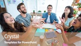  Presentation with creative - Slides having throwing paper in the air background and a coral colored foreground