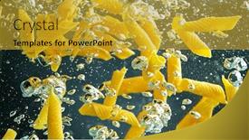  Presentation with pasta - Cool new presentation theme with throwing-pasta-into-boiled-water backdrop and a gold colored foreground