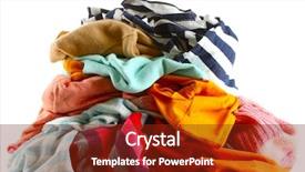  Presentation with clothes - Amazing PPT theme having thrown - heap of different clothes isolated backdrop and a tawny brown colored foreground
