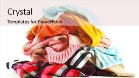  Presentation with different - Cool new theme with thrown - heap of different clothes isolated backdrop and a lemonade colored foreground