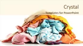  Presentation with clothes - Beautiful PPT layouts featuring thrown - heap of different clothes isolated backdrop and a cream colored foreground