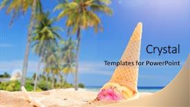  Presentation with ice cream - PPT theme with thrown - ice cream splashed background and a light blue colored foreground