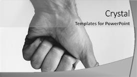  Presentation with torn down buildings - Slides featuring thumb pressing down background and a light gray colored foreground