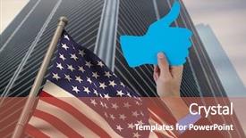  Presentation with a part is a part is a part - Beautiful PPT theme featuring thumb up against american flag backdrop and a coral colored foreground