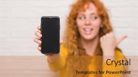  Presentation with brick wall - Presentation theme featuring thumb up to the side background and a gold colored foreground