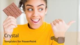  Presentation with eating - Cool new presentation theme with thumb up to the side backdrop and a gold colored foreground