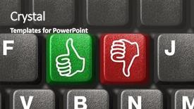  Presentation with hands down - Audience pleasing PPT layouts consisting of thumbs down - computer keyboard with two gesturing backdrop and a dark gray colored foreground
