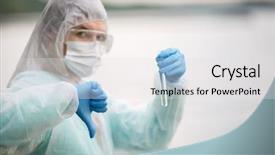  Presentation with twilight zone asmat people mask - Audience pleasing slide deck consisting of thumbs down - photo of biologist in mask backdrop and a  colored foreground