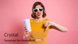  Presentation with girl pink baby shower - Audience pleasing PPT layouts consisting of thumbs down isolated over pink backdrop and a coral colored foreground