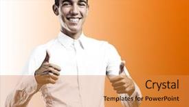 Presentation with young college student diagnosis of chlamydia - Presentation design featuring thumbs up against an orange background and a  colored foreground