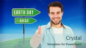  Presentation with of happy birthday candles - Beautiful PPT layouts featuring thumbs up against road leading backdrop and a light blue colored foreground