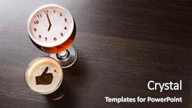  Presentation with clock - Theme with thumbs up and clock silhouettes background and a wine colored foreground