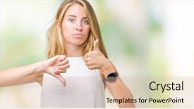  Presentation with beautiful flower elegant - Beautiful slide set featuring thumbs up and down disagreement backdrop and a lemonade colored foreground