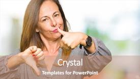  Presentation with conflict - Presentation design enhanced with thumbs up and down disagreement background and a  colored foreground