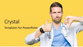  Presentation with facial pain medical man - Beautiful PPT layouts featuring thumbs up and down disagreement backdrop and a yellow colored foreground