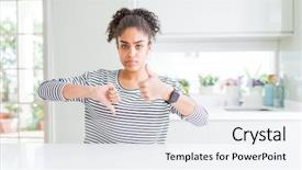  Presentation with afro - Presentation having thumbs up and down disagreement background and a sky blue colored foreground