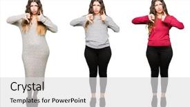  Presentation with collage - Presentation design with thumbs up and down disagreement background and a light gray colored foreground