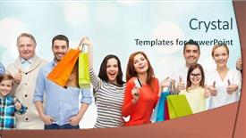  Presentation with skin care for men and women - Presentation theme having thumbs up and holding shopping background and a sky blue colored foreground