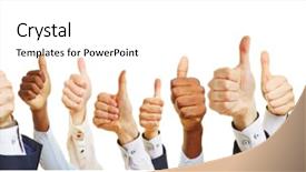 Presentation with business success - Slide deck with thumbs up as success background and a white colored foreground