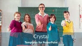  Presentation with important - PPT layouts having thumbs-up-given-by-pupils background and a ocean colored foreground