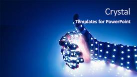 Presentation with led lights - Presentation enhanced with thumbs-up-hand-covered background and a dark gray colored foreground