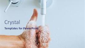  Presentation with under water - Cool new theme with thumbs-up-hand-under backdrop and a sky blue colored foreground