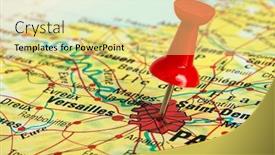  Presentation with sydney map - Cool new PPT theme with thumbtack-in-a-map-close backdrop and a blonde colored foreground