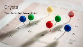  Presentation with busy - Cool new PPT theme with thumbtack-pins-in-calendar-concept backdrop and a lemonade colored foreground