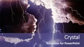  Presentation with thunderstorm - Amazing theme having thunder air - dark ominous clouds thunderstorm backdrop and a violet colored foreground