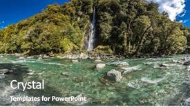  Presentation with new zealand - Theme featuring thunder creek waterfall in mt background and a gray colored foreground