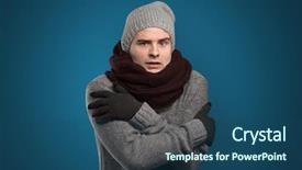 Presentation with copy space leadership - Cool new PPT theme with thunder snow - handsome young boy freezing backdrop and a  colored foreground