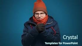  Presentation with clothing - Beautiful PPT theme featuring thunder snow - handsome young boy freezing backdrop and a  colored foreground