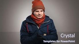  Presentation with clothing - Slide deck featuring thunder snow - handsome young boy freezing background and a  colored foreground