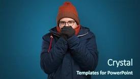  Presentation with copy space leadership - Colorful slides enhanced with thunder snow - handsome young boy freezing backdrop and a  colored foreground