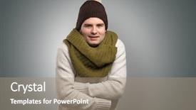  Presentation with clothing - Presentation theme enhanced with thunder snow - handsome young boy freezing background and a  colored foreground