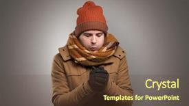  Presentation with space - Cool new PPT layouts with thunder snow - handsome young boy freezing backdrop and a  colored foreground