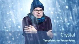  Presentation with young hackers in the concept - Slide deck enhanced with thunder snow - handsome young boy shivering background and a ocean colored foreground