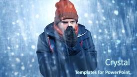  Presentation with concept - Slide deck consisting of thunder snow - handsome young boy shivering background and a ocean colored foreground