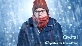  Presentation with concept - Amazing slide set having thunder snow - handsome young boy shivering backdrop and a ocean colored foreground